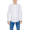 Blauer Multicolor Leinenhemd