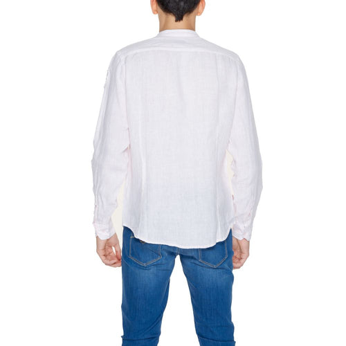 Blaues Multicolor Leinenhemd