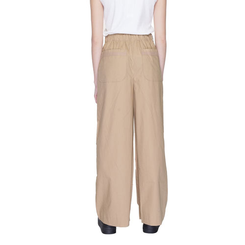 Blaue Beige Baumwollhose