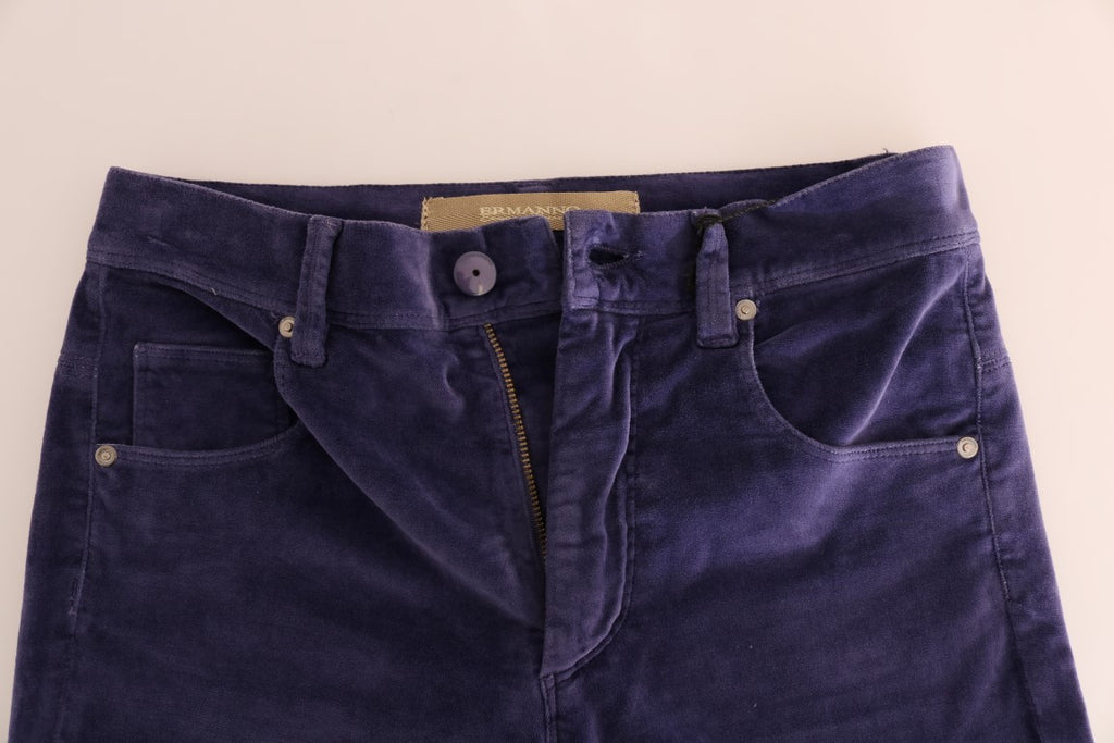 Ermanno Scervino Lila Cord Stretch-Bootcut-Hose