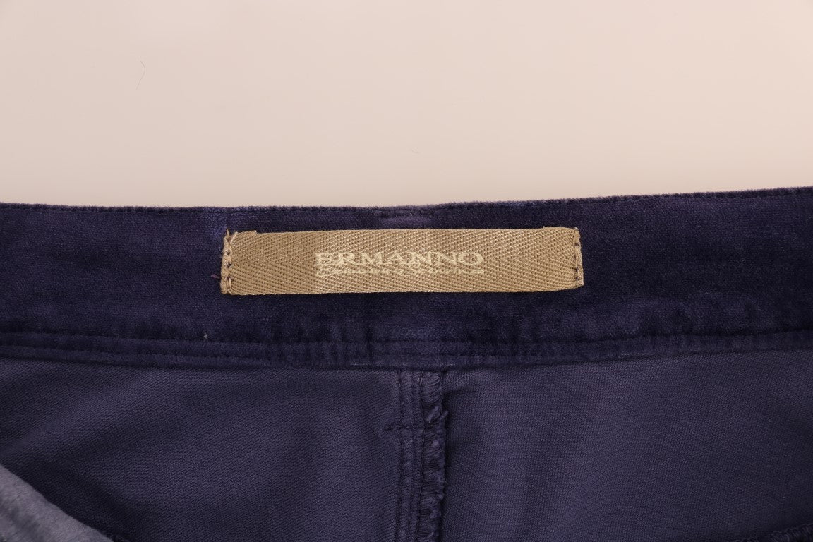 Ermanno Scervino Lila Cord Stretch-Bootcut-Hose