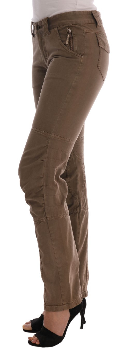 Ermanno Scervino Braun Baumwolle Casual Slim Fit Hose