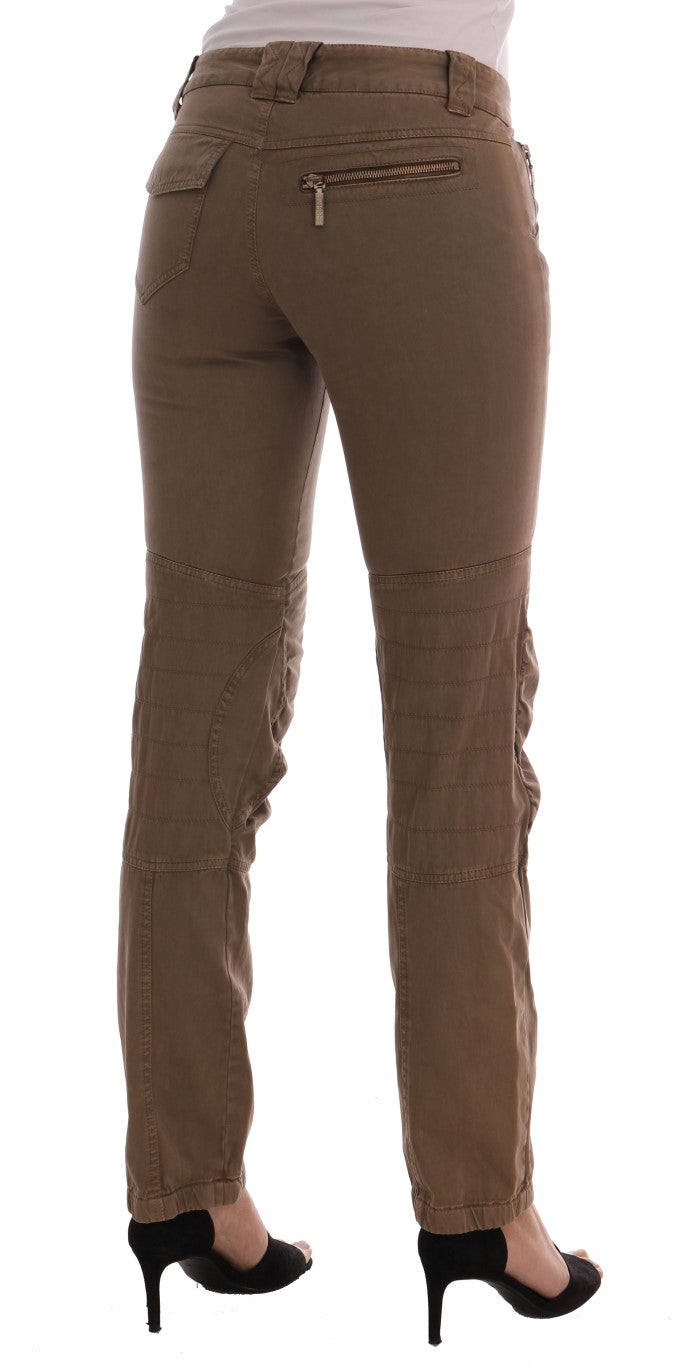 Ermanno Scervino Braun Baumwolle Casual Slim Fit Hose