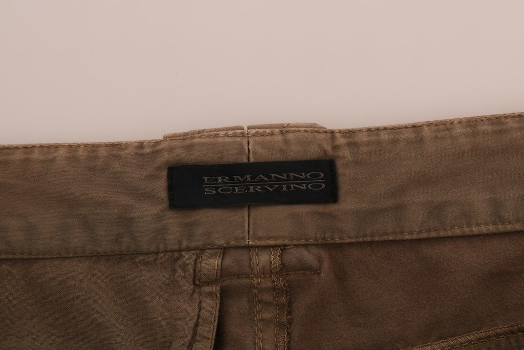 Ermanno Scervino Braun Baumwolle Casual Slim Fit Hose