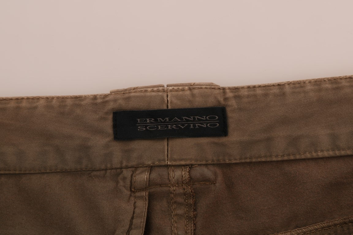 Ermanno Scervino Braun Baumwolle Casual Slim Fit Hose