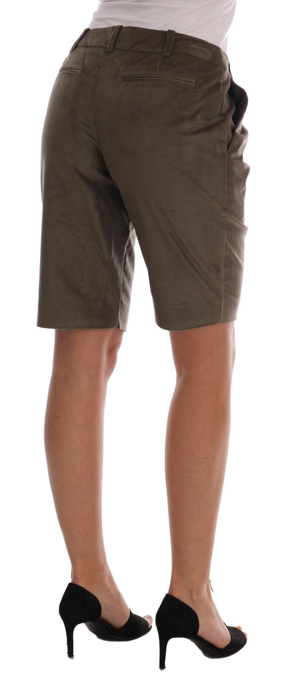 Ermanno Scervino Bermudashorts aus braunem Samt