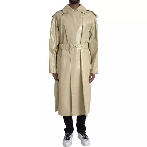 Bottega Veneta Trenchcoat Jacke aus beigem Lammleder