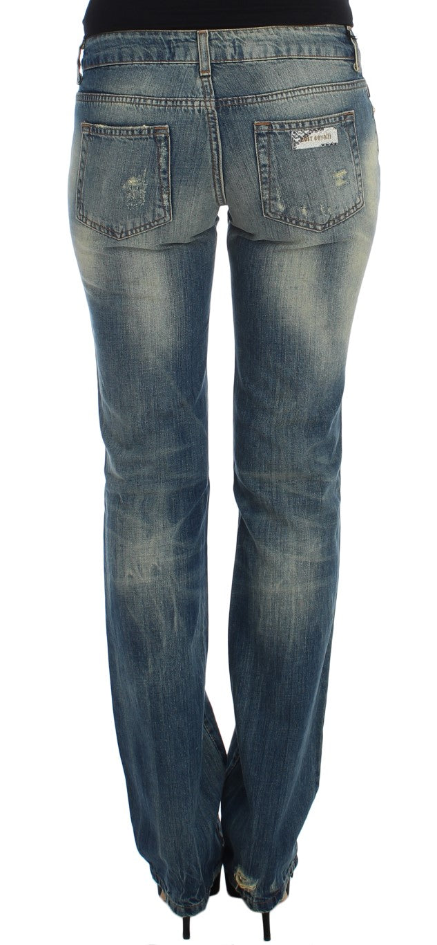 Cavalli Blaue Baumwolljeans mit niedriger Taille