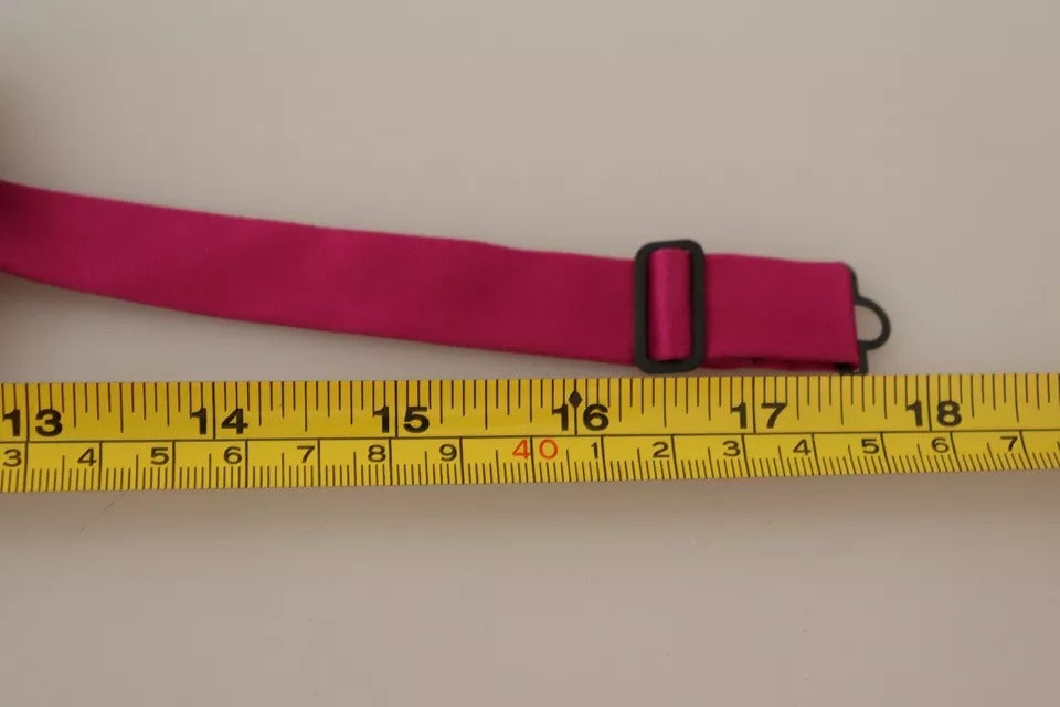 Dolce & Gabbana Rosa 100% Seide Verstellbare Halsfliege Männer