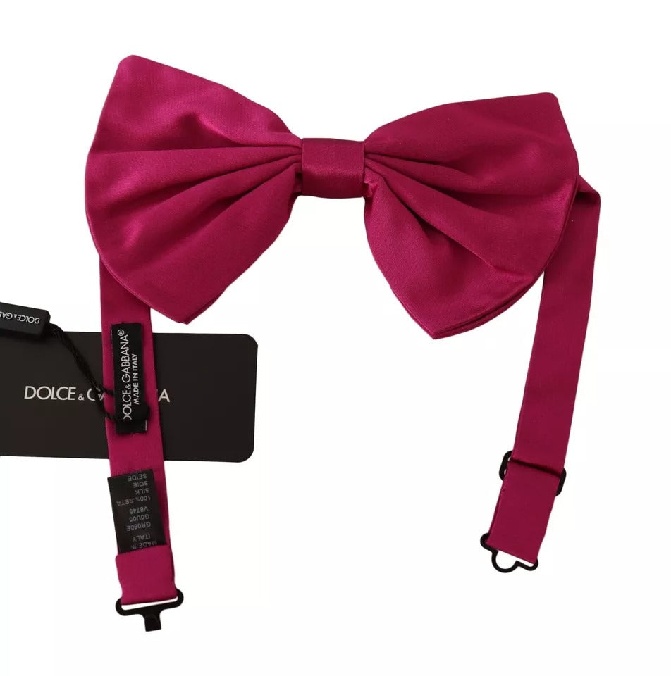 Dolce & Gabbana Rosa 100% Seide Verstellbare Halsfliege Männer