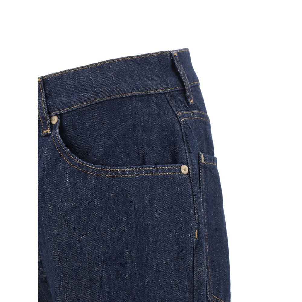 7FOR Gerade geschnittene Jeans aus Baumwolle in Blau