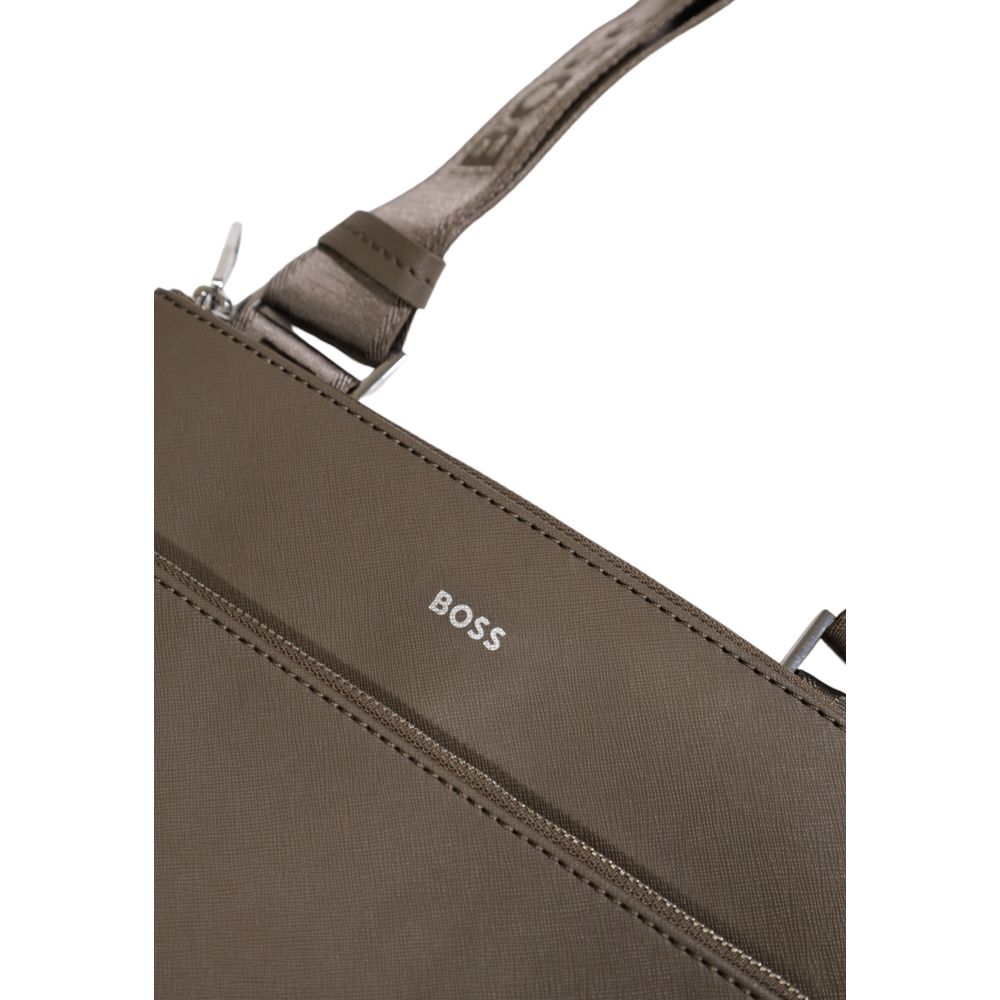 Hugo Boss Kuriertasche aus grünem Leder