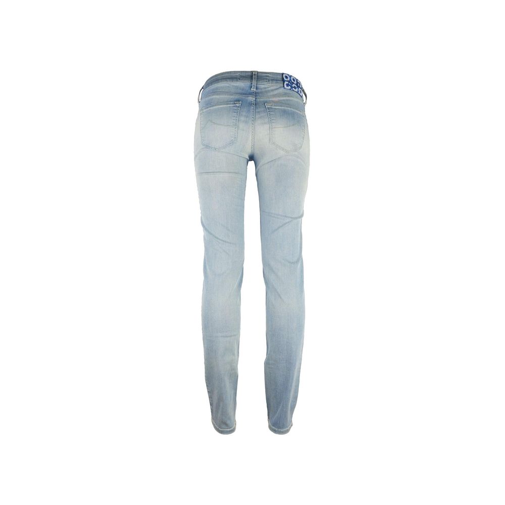 Jacob Cohen Eng anliegende Baumwollhose in Blau