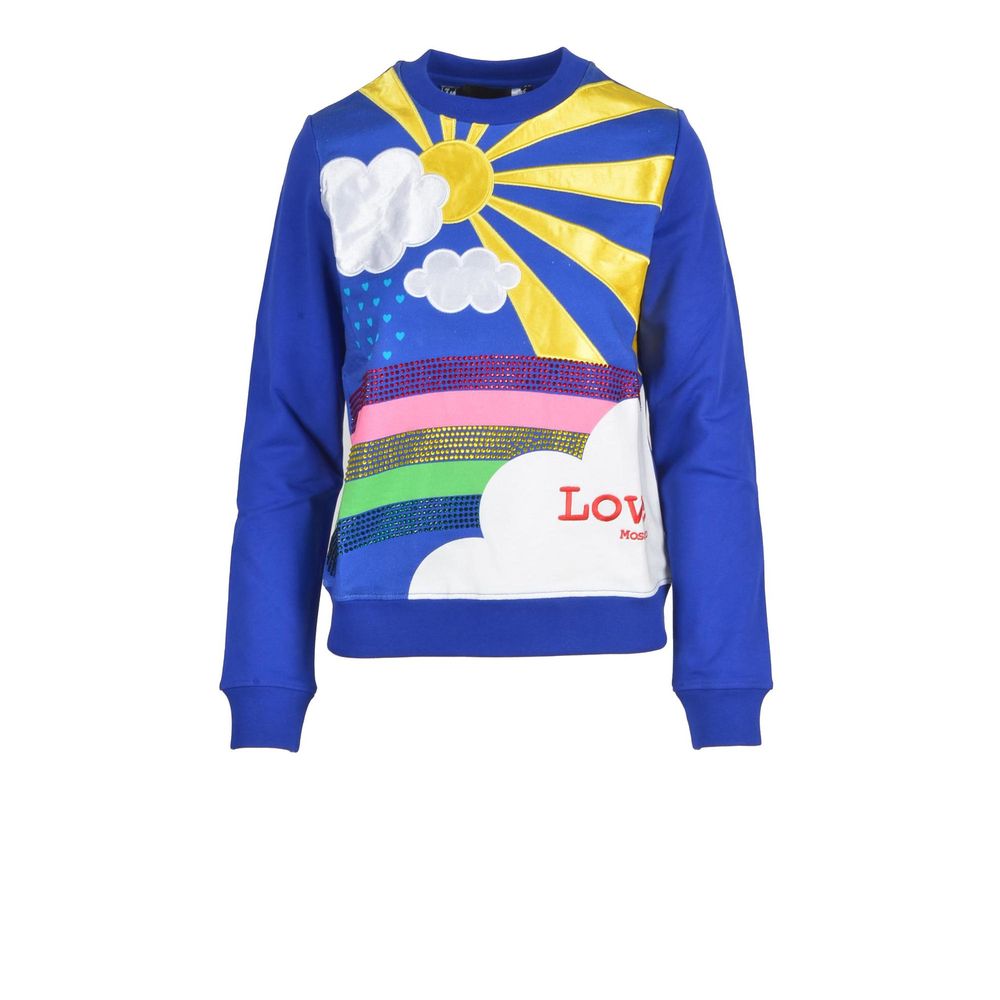 Love Moschino Blauer Baumwollpullover