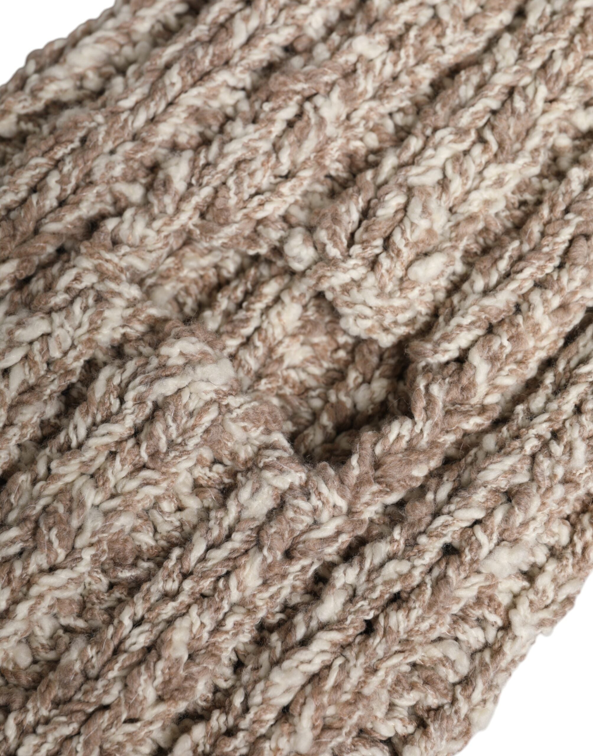 Dolce & Gabbana Beige Wolle gestrickt Skimaske Balaclava Hut