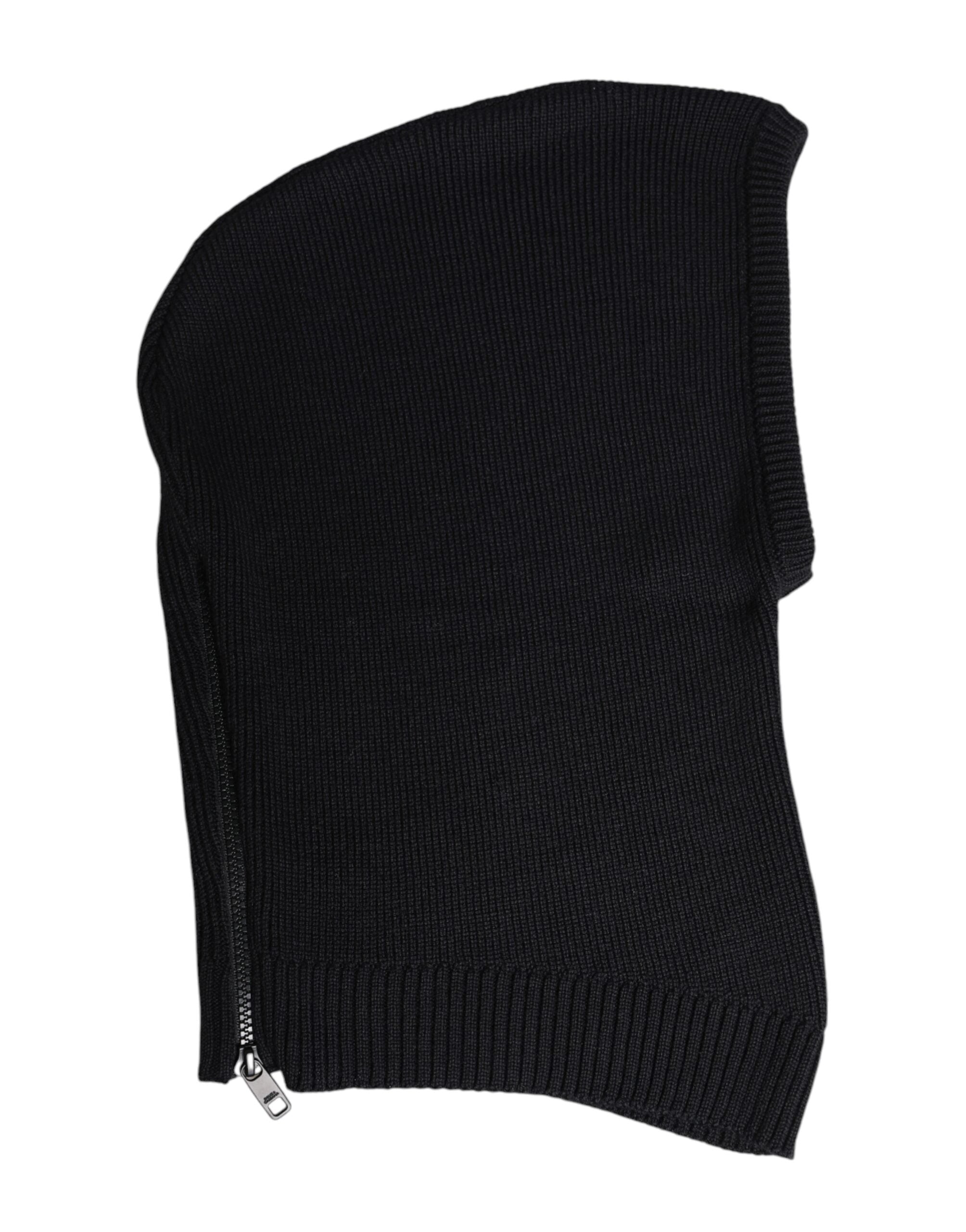 Dolce & Gabbana Schwarzer Woll-Ganzkopfwickel Balaclava Hut