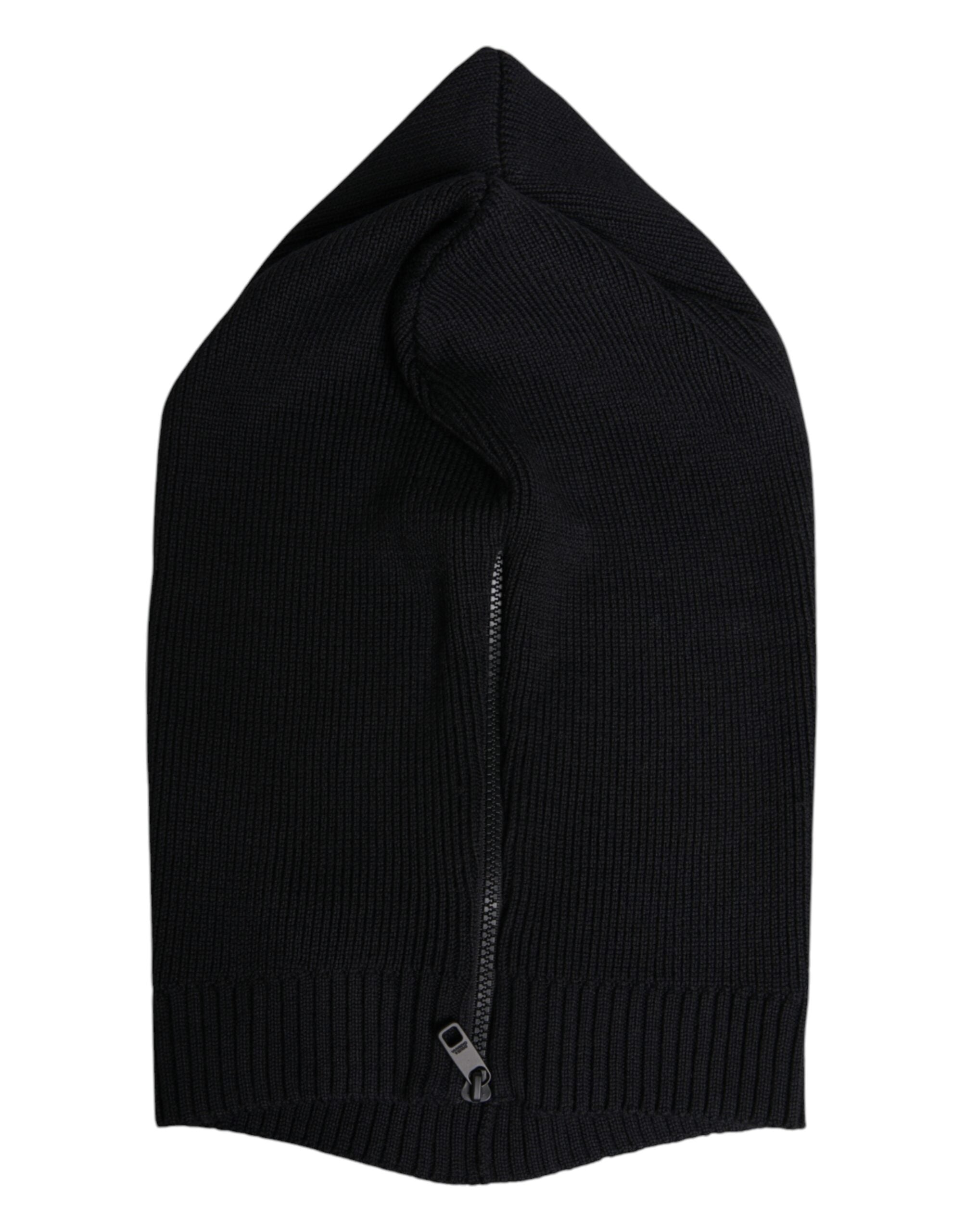 Dolce & Gabbana Schwarzer Woll-Ganzkopfwickel Balaclava Hut