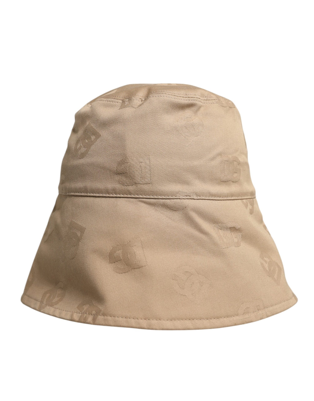Dolce & Gabbana Beige Logo-Monogramm-Baumwoll-Eimerkappe