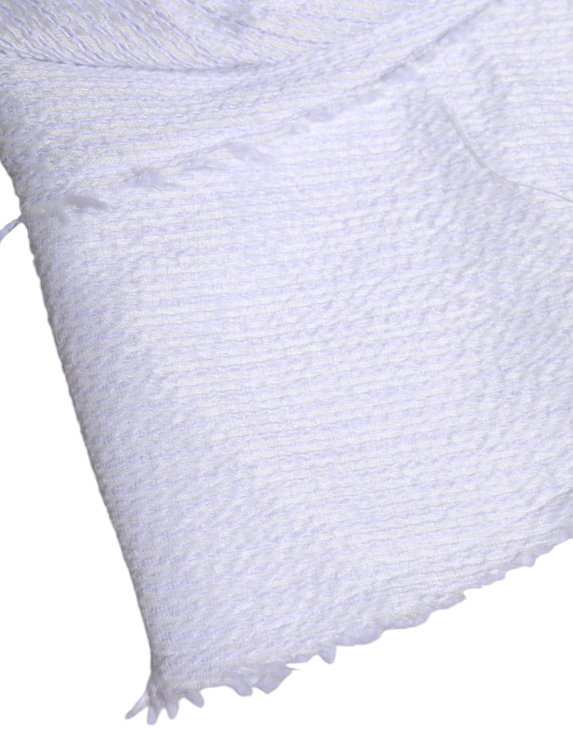 Dolce & Gabbana Weißer Polyester-Eimerhut mit breiter Krempe