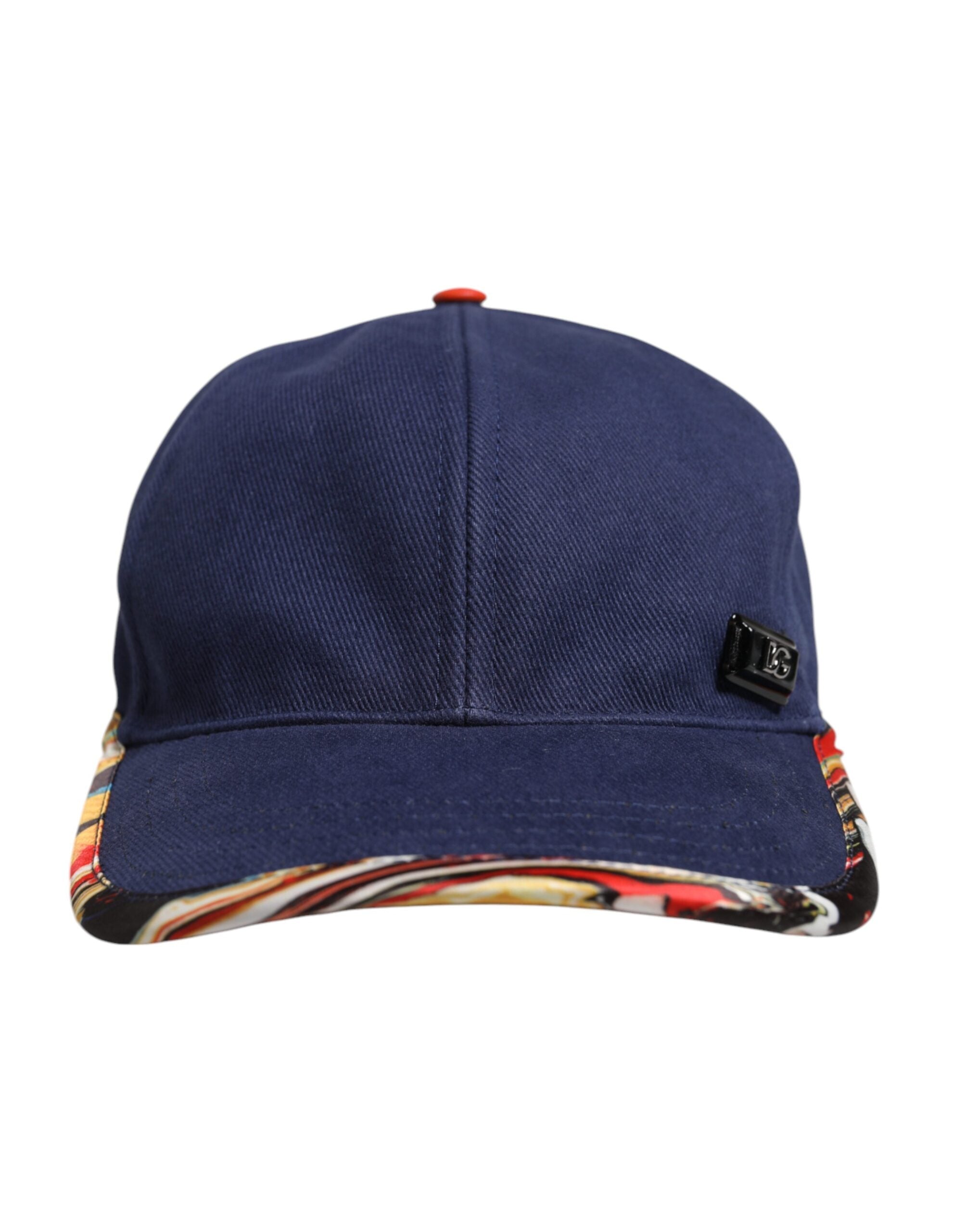 Dolce & Gabbana Baseballkappe aus blauer Baumwolle mit 6 Feldern