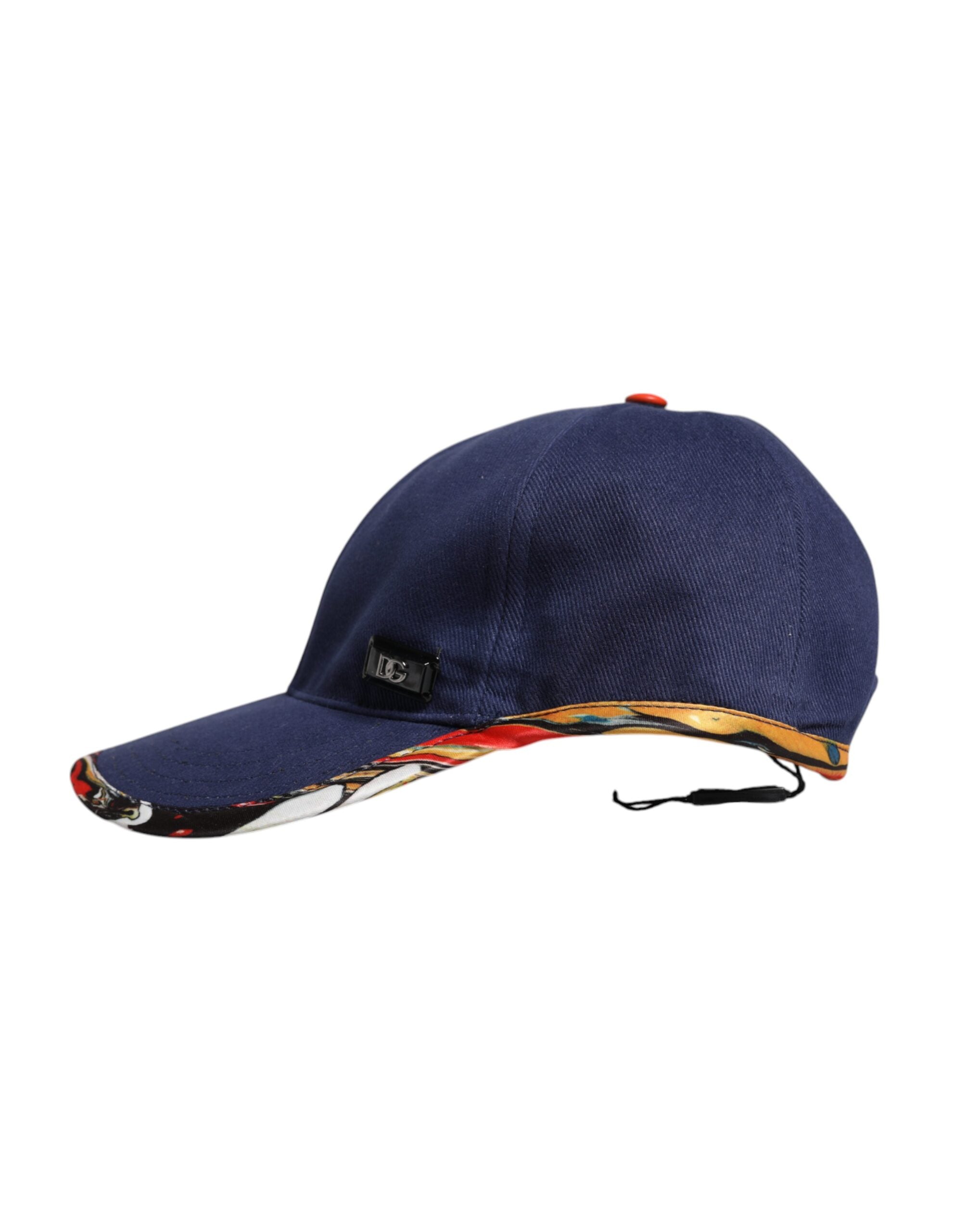 Dolce & Gabbana Baseballkappe aus blauer Baumwolle mit 6 Feldern