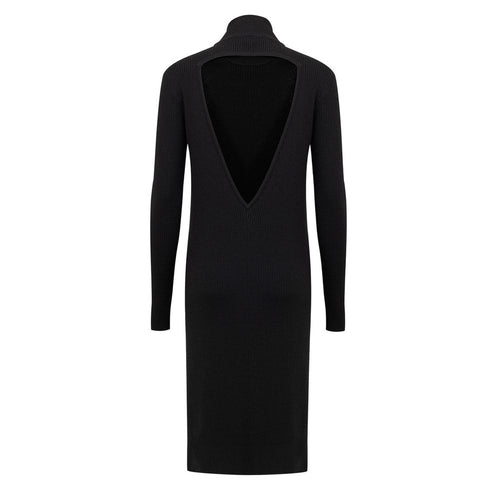 Bottega Veneta Schwarzes Woll-Maxikleid