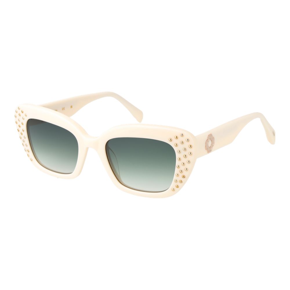 Maje Sonnenbrille aus Cremefarbenem Acetat