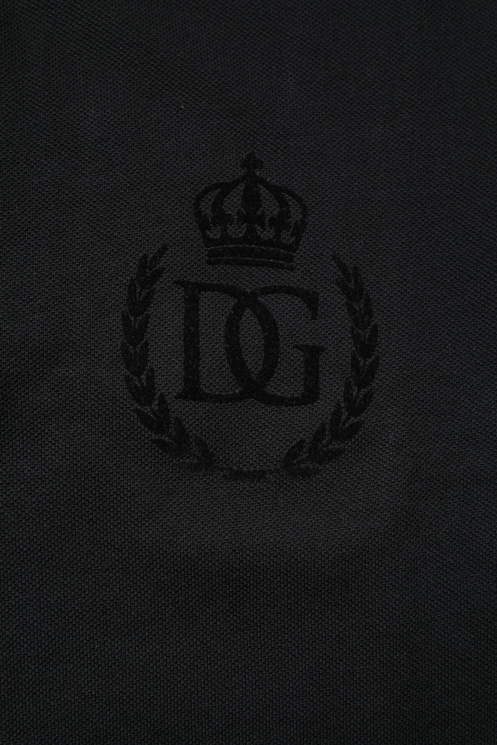 Dolce & Gabbana Black Cotton DG Logo Collared Polo T-shirt