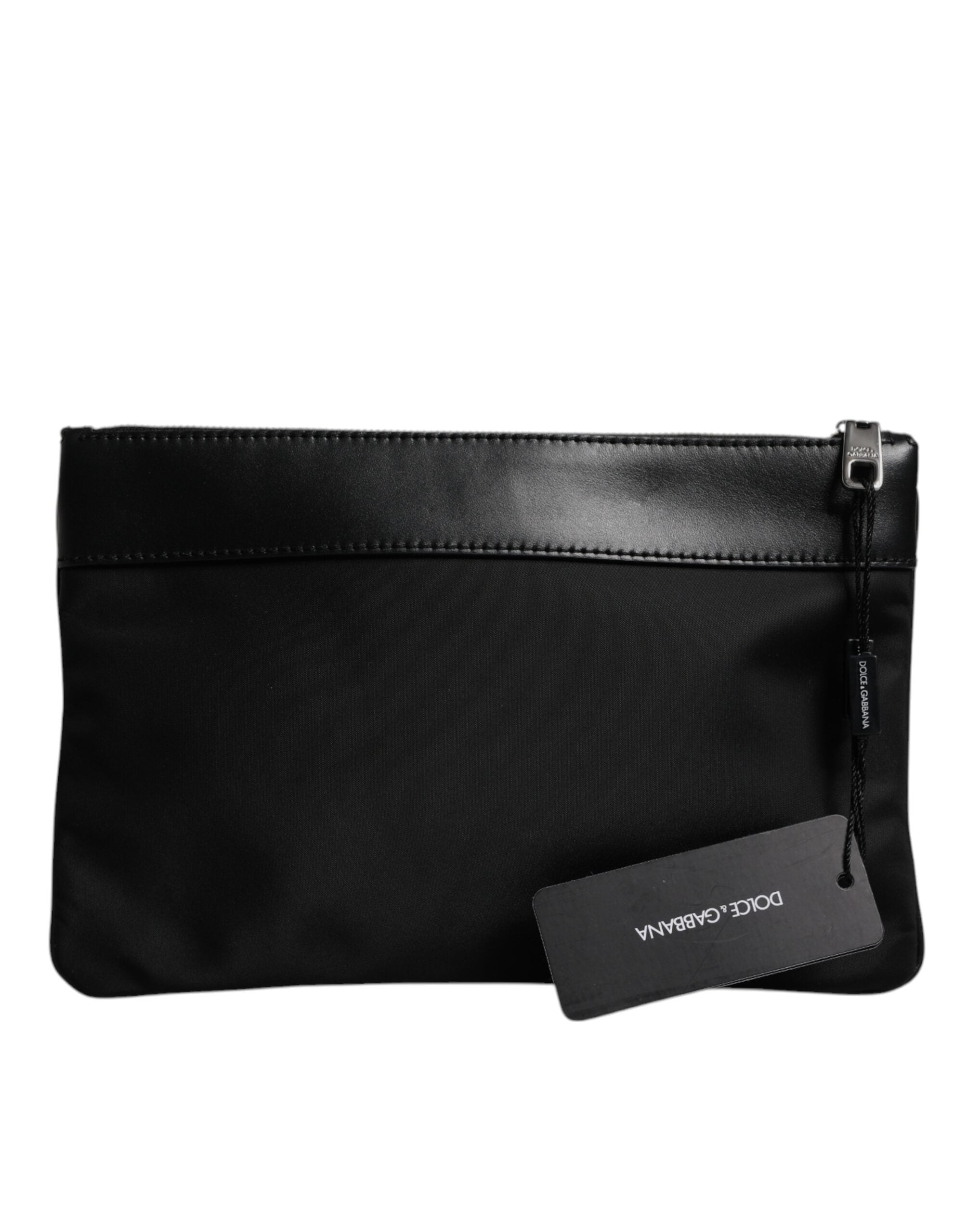 Dolce & Gabbana Multicolor Leopard Jacquard Print Logo Plaque Pouch Tasche