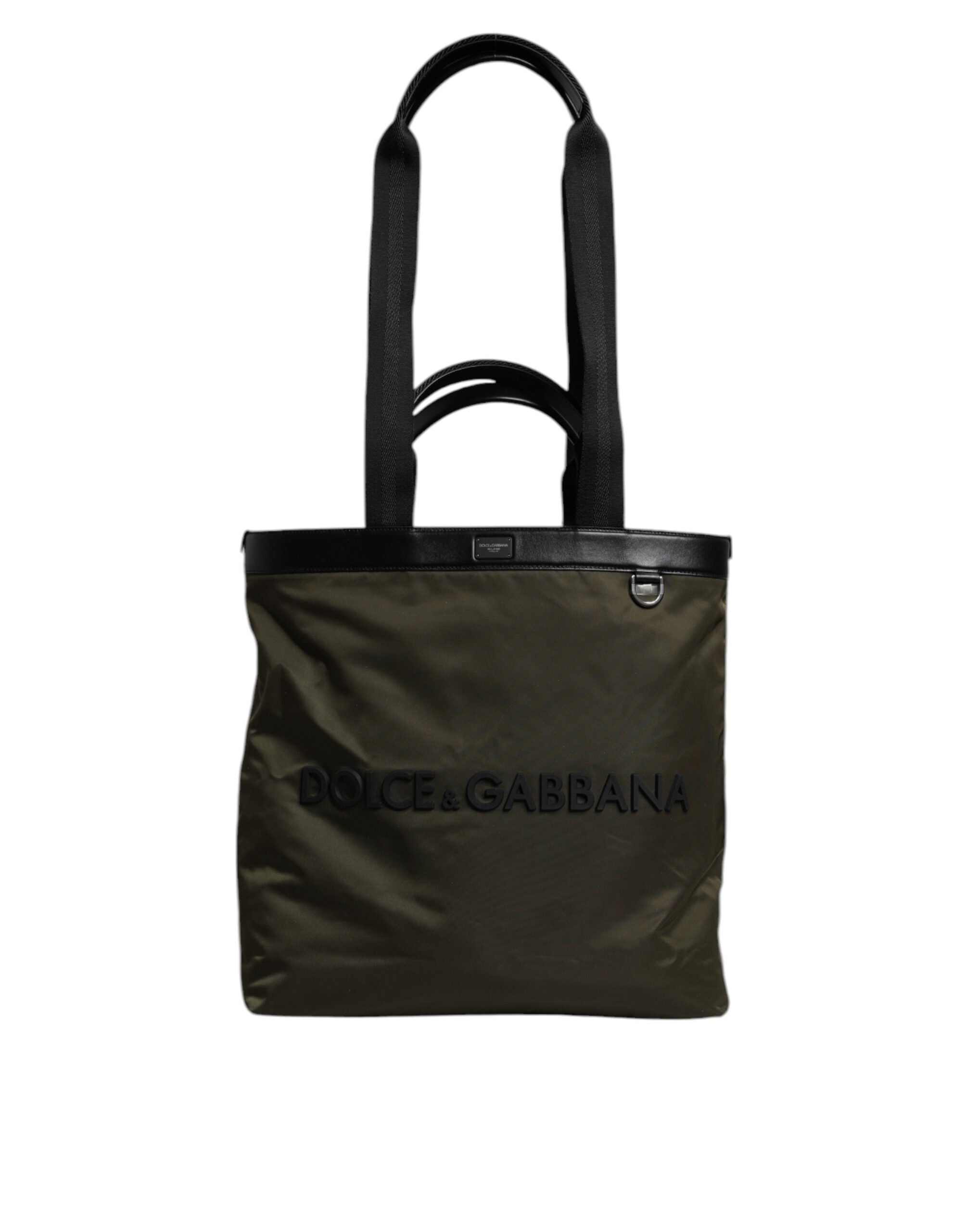Dolce & Gabbana Militärische grüne Nylon-Schulterriemen-Tragetasche