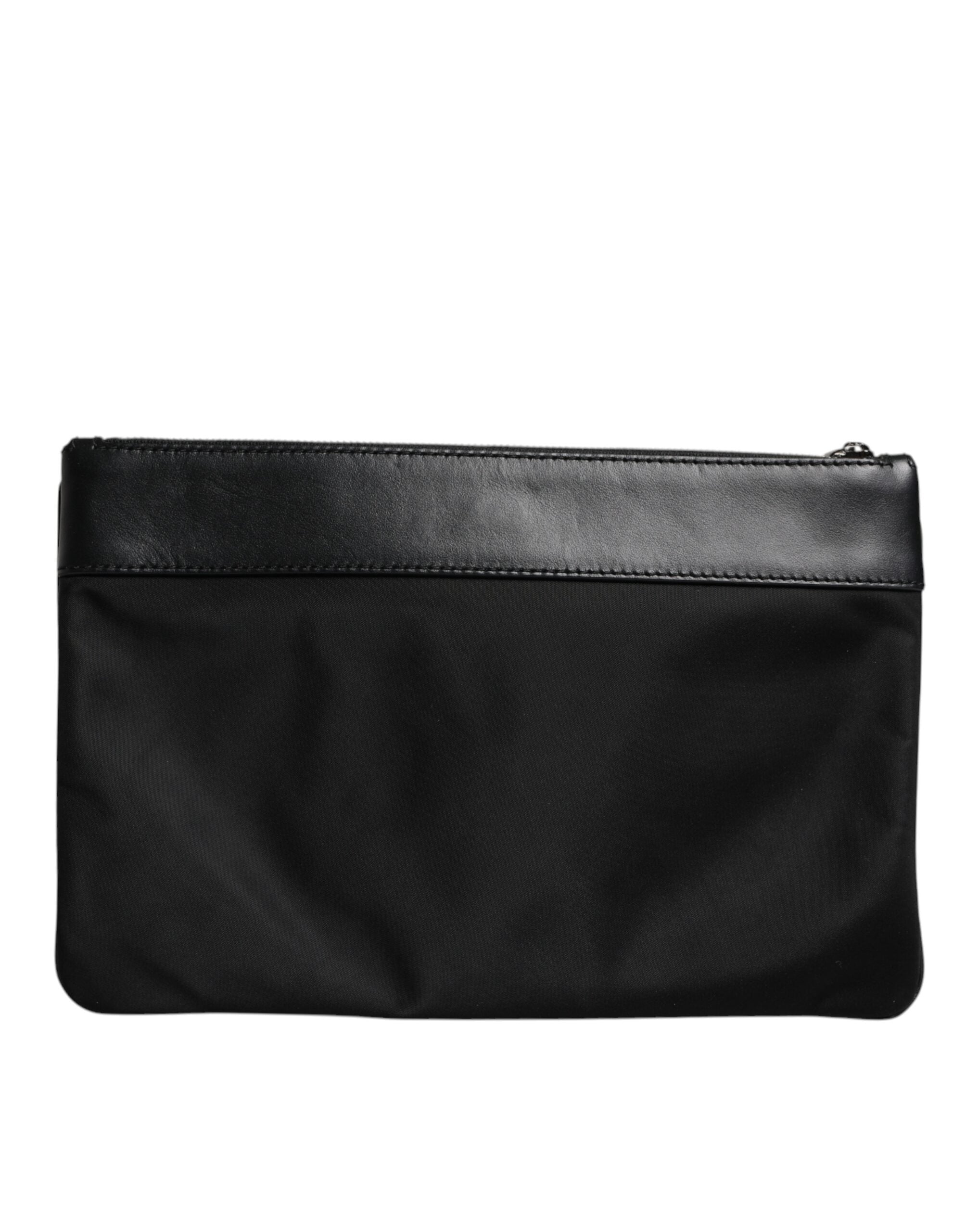 Dolce & Gabbana Multicolor Leopard Jacquard Print Logo Plaque Pouch Tasche