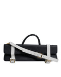 Dolce & Gabbana Blue White Calfskin Leather Crossbody Shoulder Bag