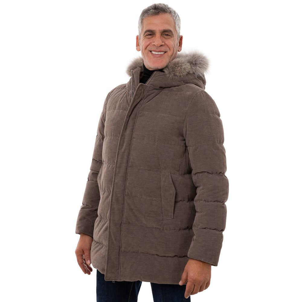 Herno Brauner Baumwoll-Bomberjacke