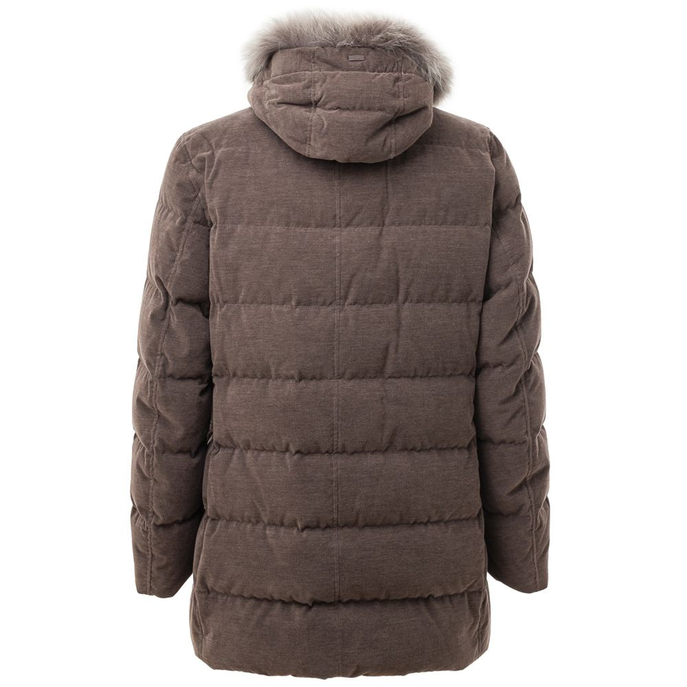 Herno Brauner Baumwoll-Bomberjacke