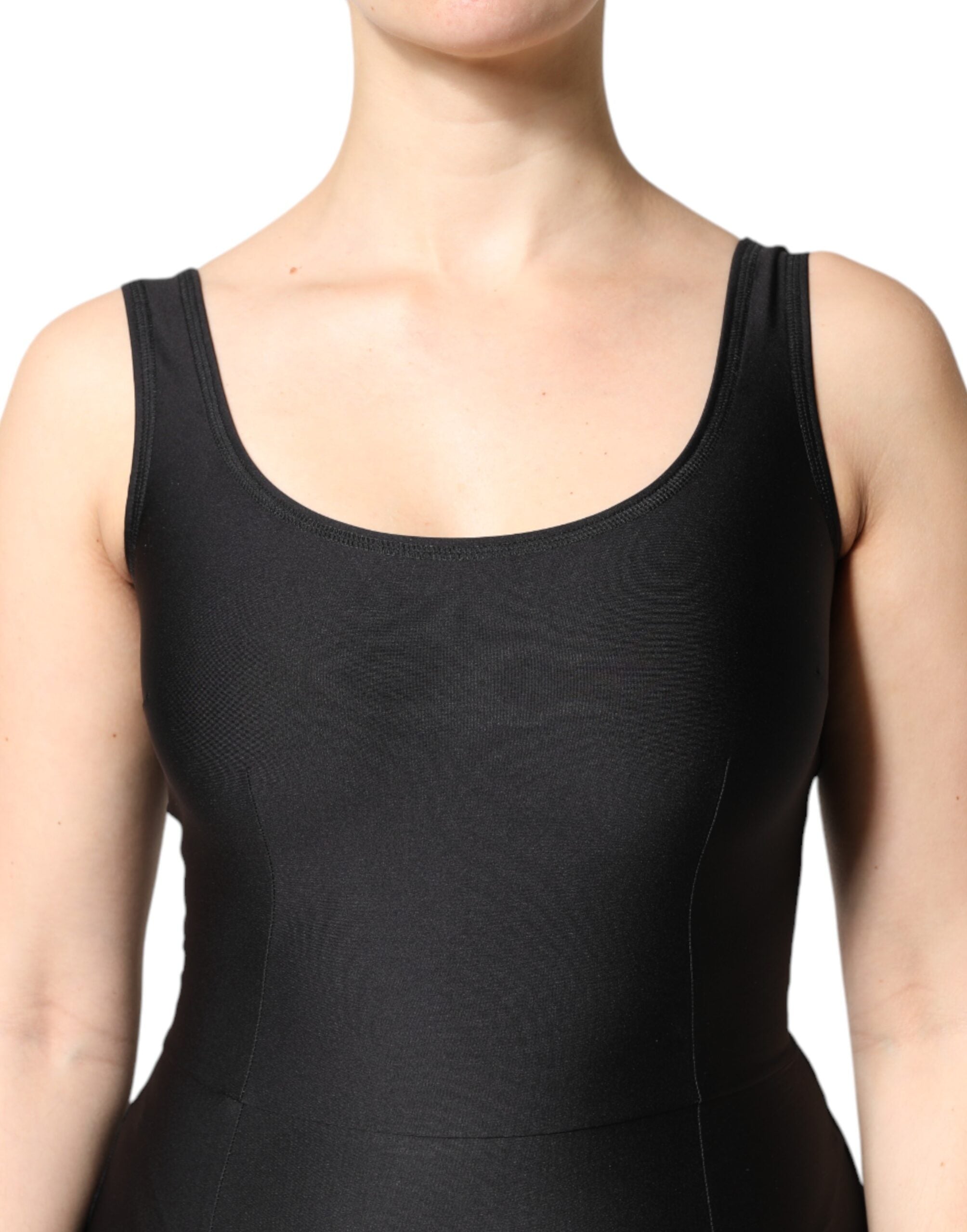 Dolce & Gabbana Schwarzer ärmelloser Bodycon Frauen Jumpsuit Kleid