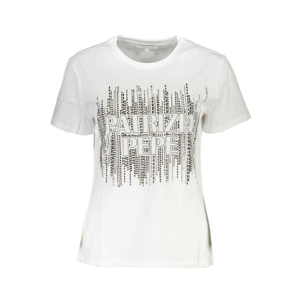 Patrizia Pepe Weißes T-Shirt aus Baumwolle für Frauen