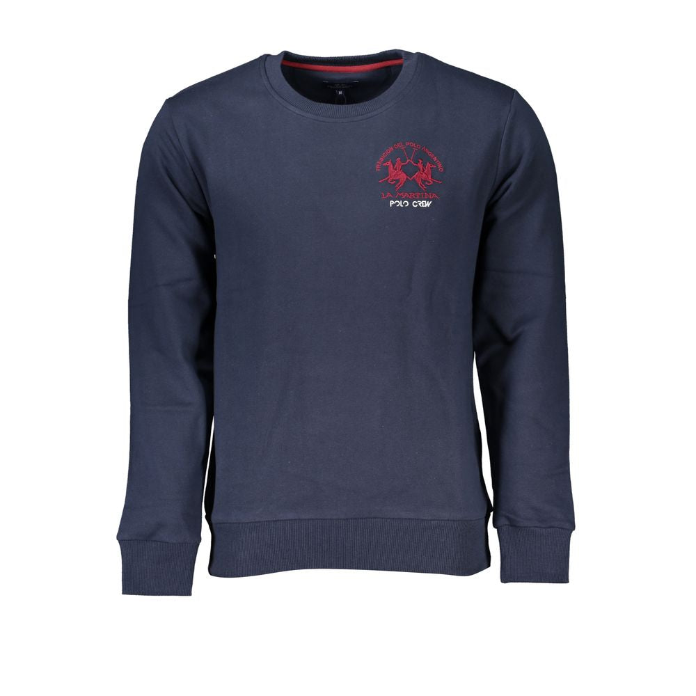 La Martina Blauer Baumwollpullover für Männer