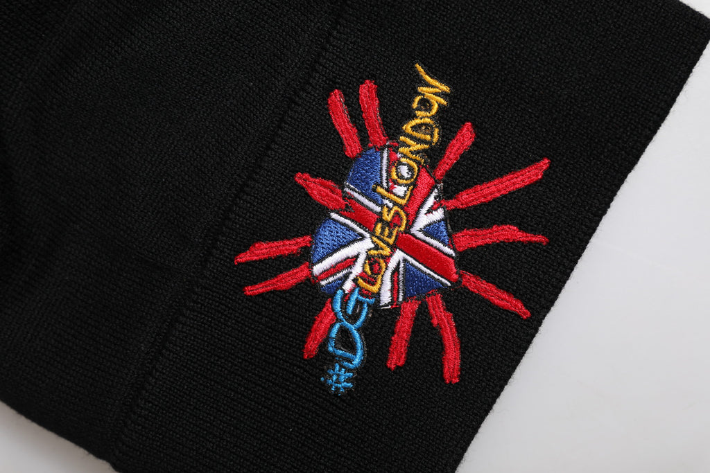 Dolce & Gabbana Schwarz #DGLOVESLONDON Gestrickte Beanie-Mütze