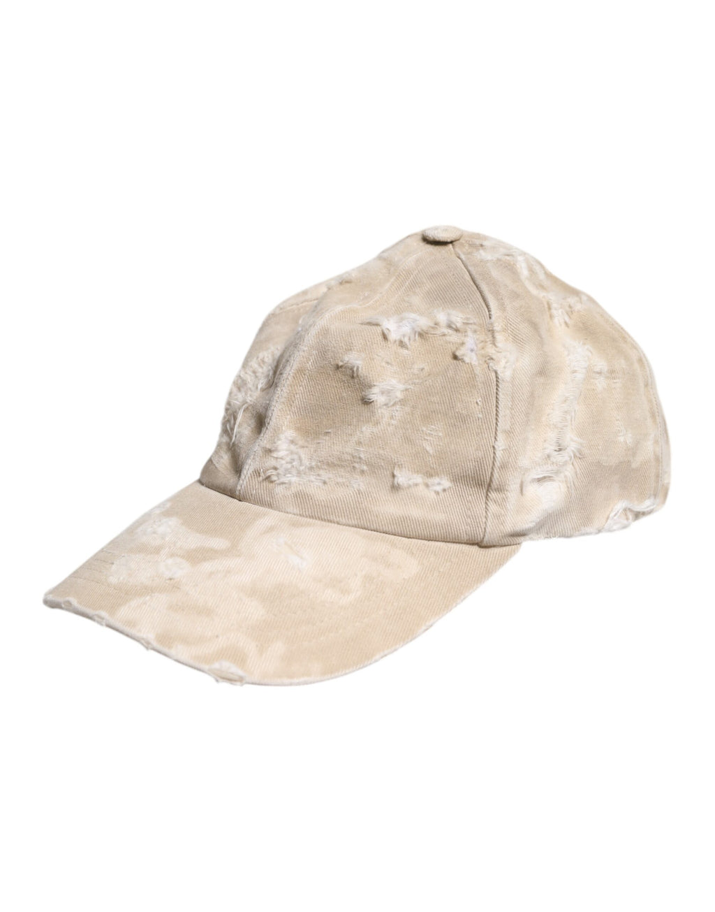 Dolce & Gabbana Beige zerfledderte Baumwolle 6 Panels Baseballmütze