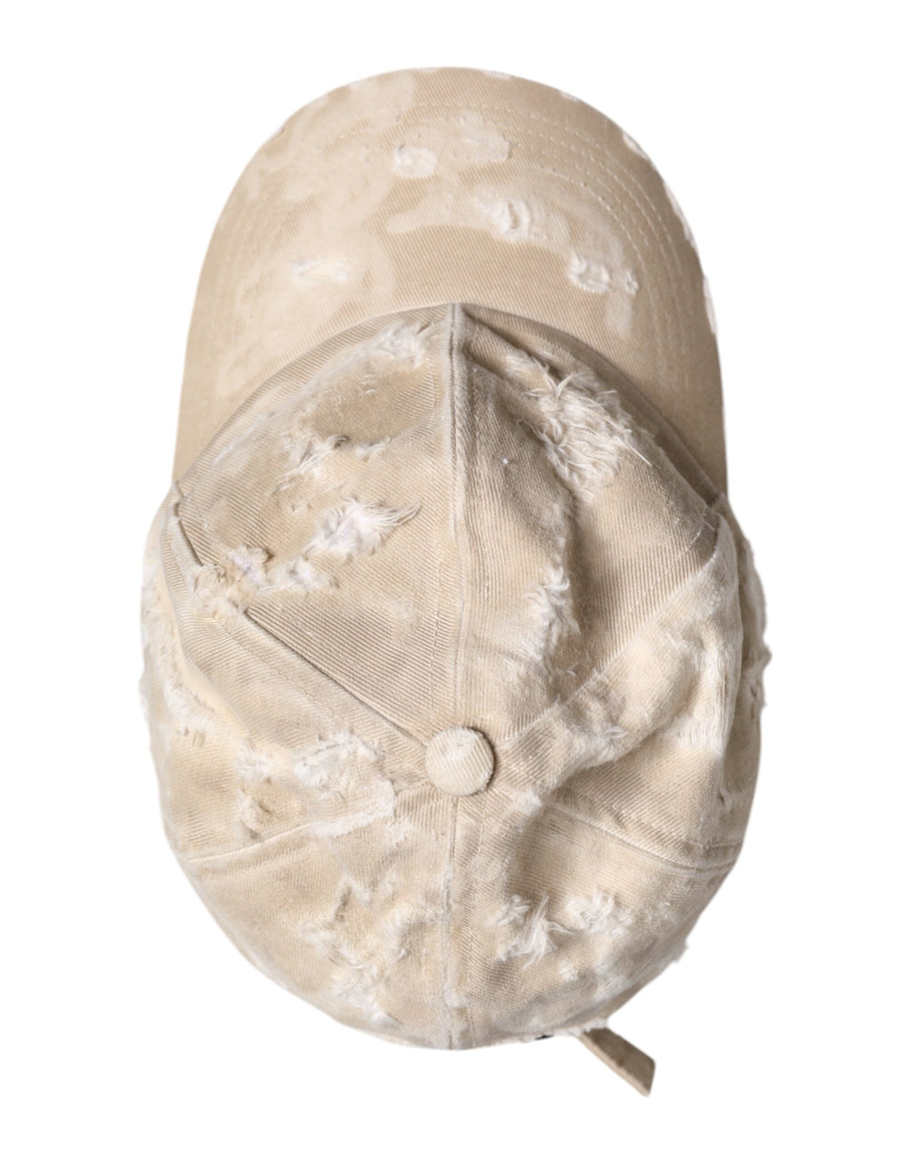 Dolce & Gabbana Beige zerfledderte Baumwolle 6 Panels Baseballmütze