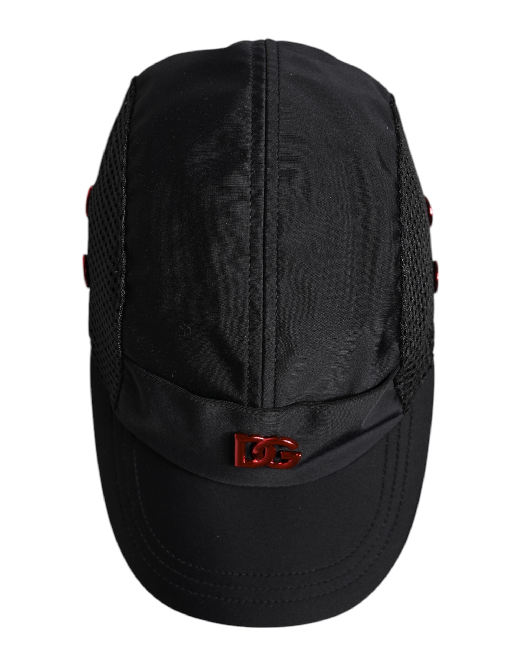 Dolce & Gabbana Schwarze Nylon Logo 6 Panels Baseballmütze