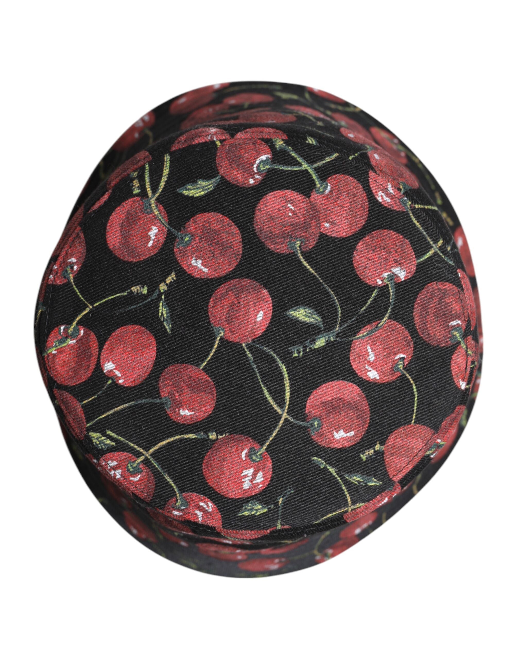 Dolce & Gabbana Schwarzer Eimerhut aus Baumwolle mit breiter Krempe