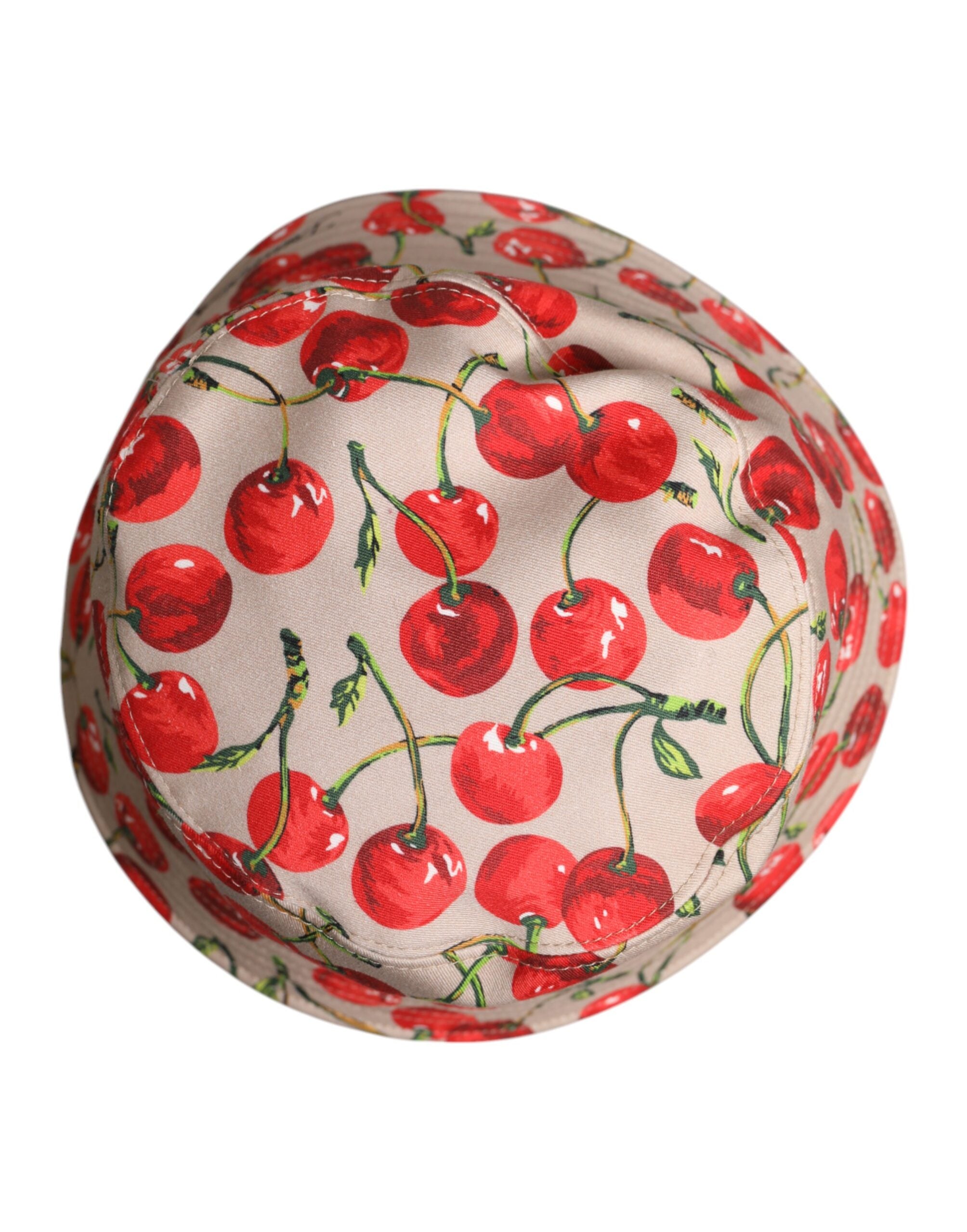 Dolce & Gabbana Beige Baumwolle bedruckt breite Krempe Eimer Hut