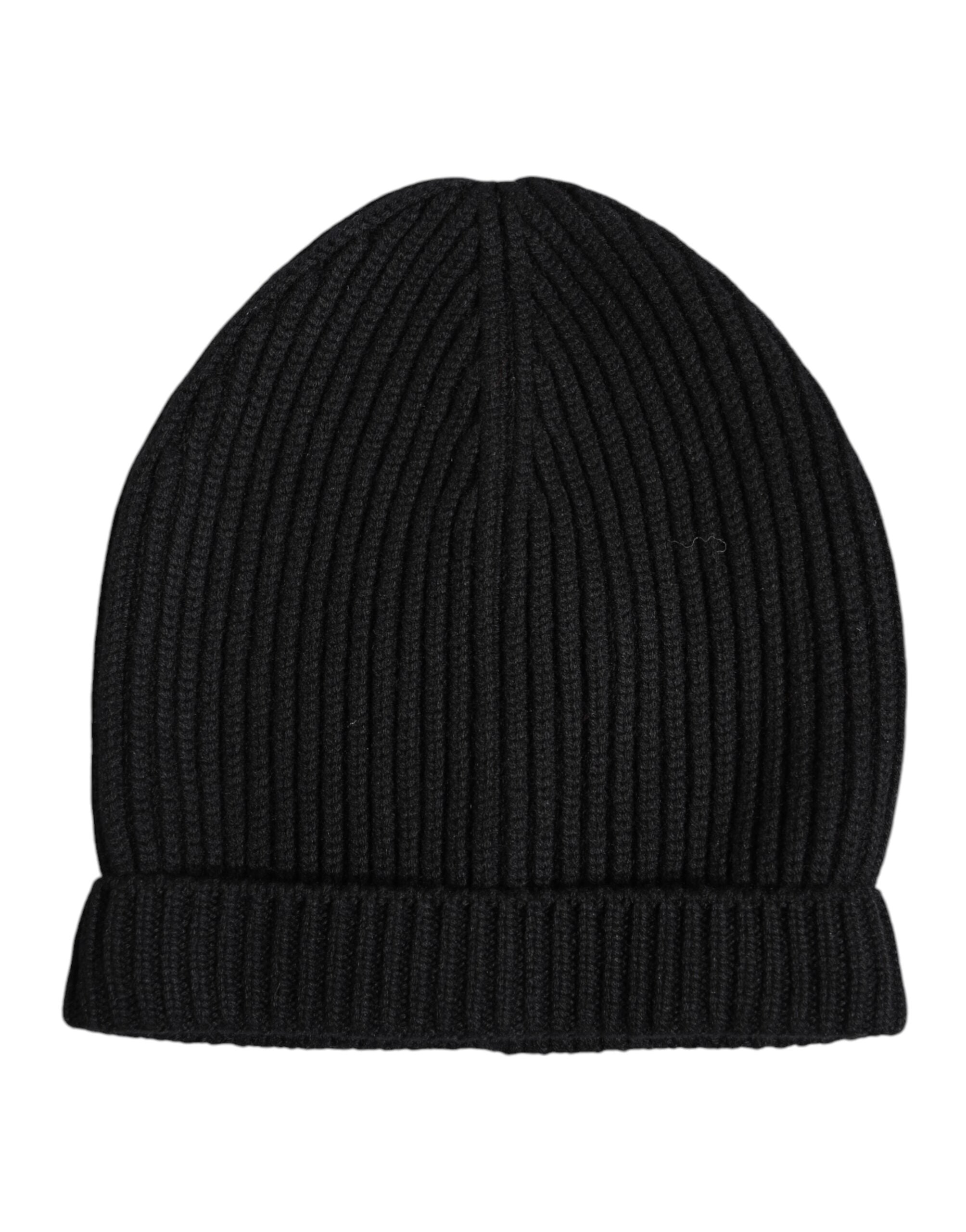 Dolce & Gabbana Schwarze Kaschmir-Strickmütze Winter Beanie