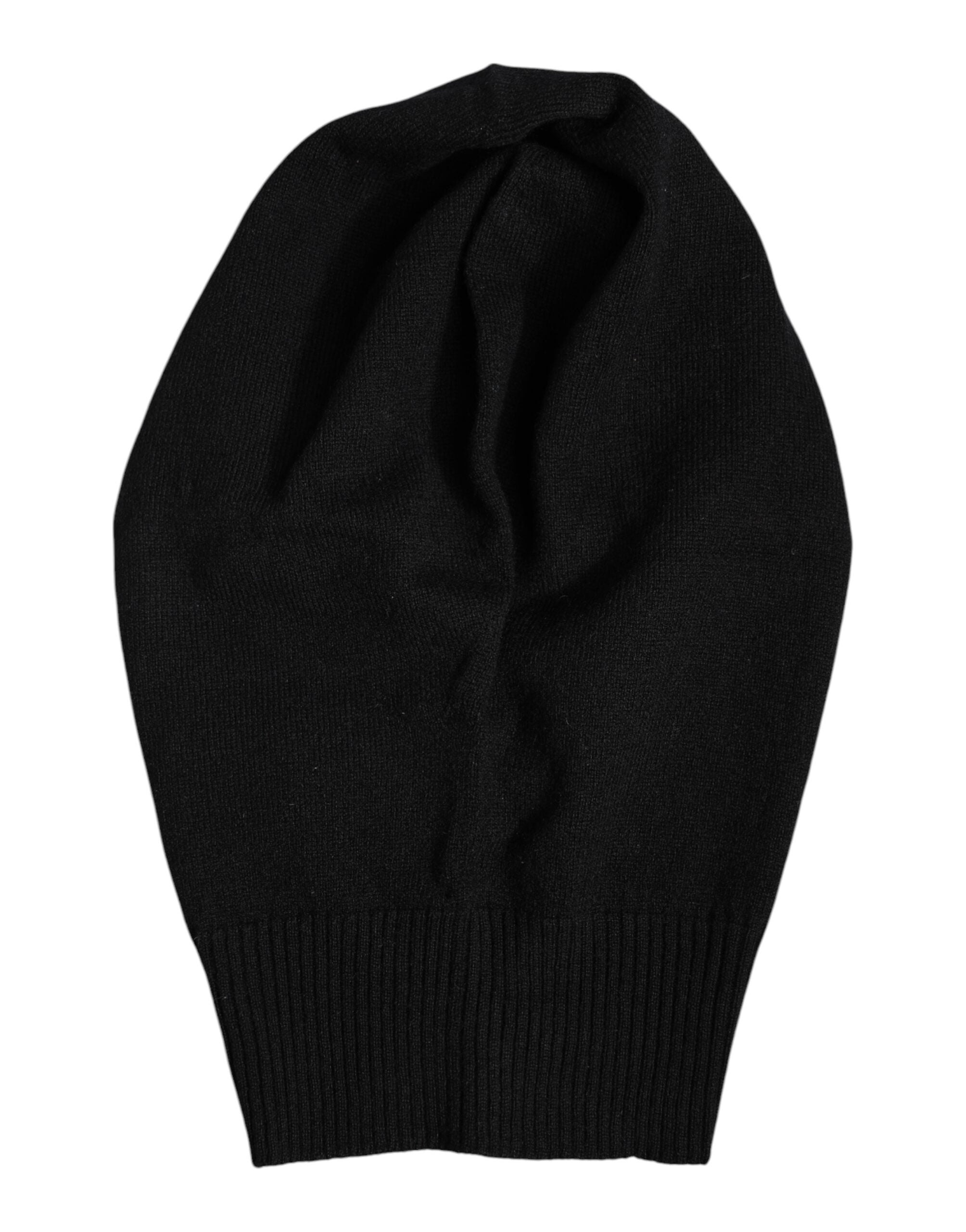 Dolce & Gabbana Schwarze Kaschmir-Strick-Skimaske Balaclava-Mütze