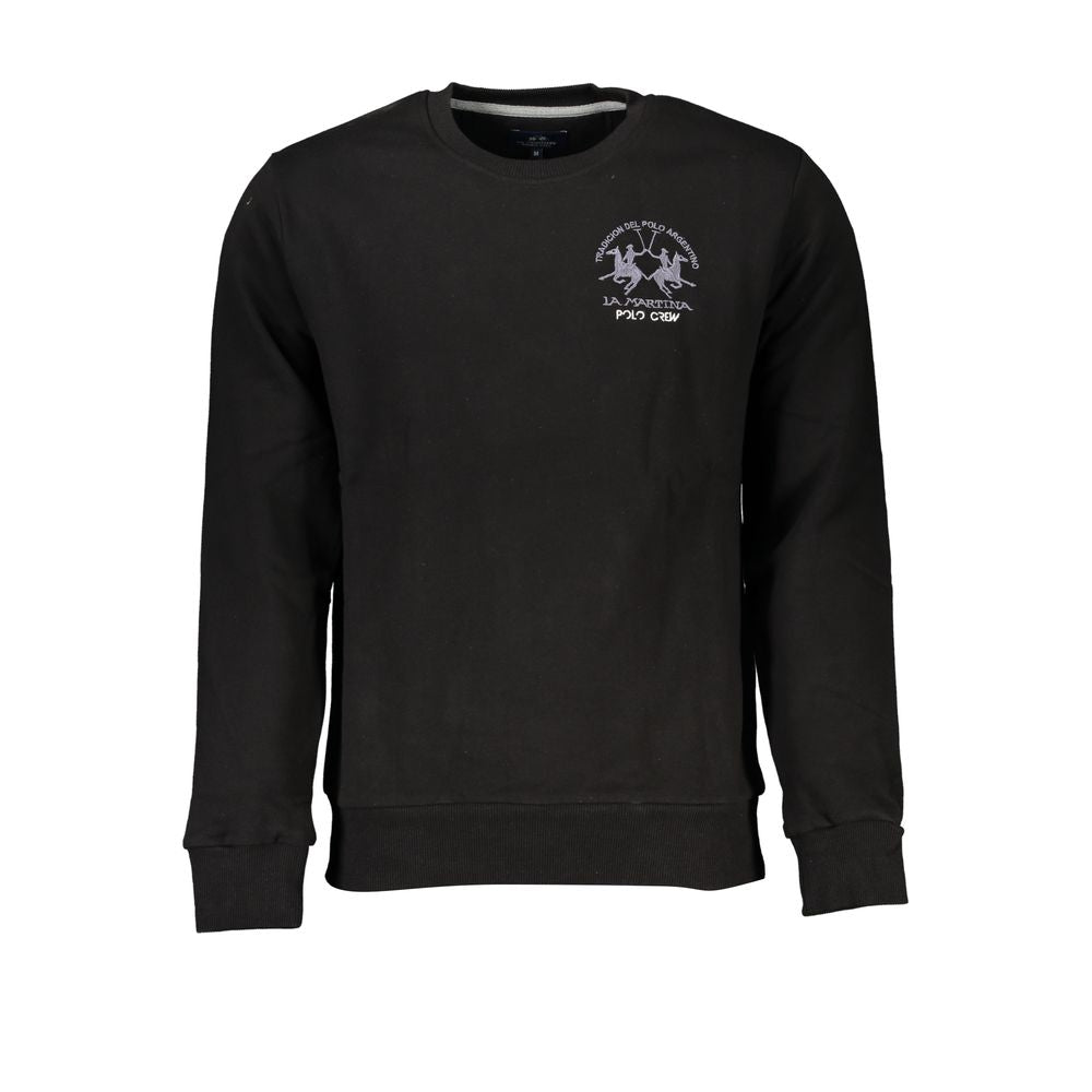 La Martina Schwarzer Baumwollpullover für Männer