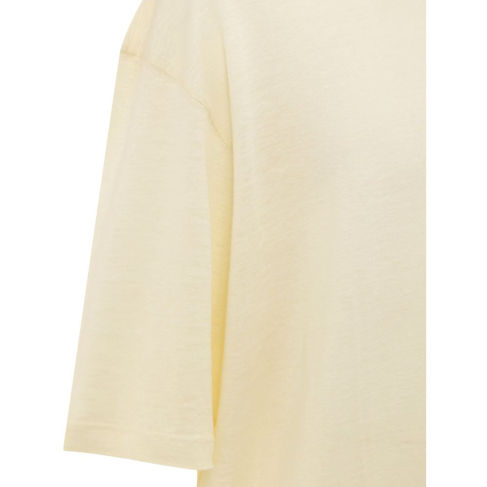 Corneliani T-Shirt aus gelbem Leinen