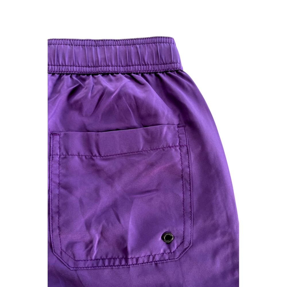 Trussardi Beachwear Lila Polyester Herren Badeshort