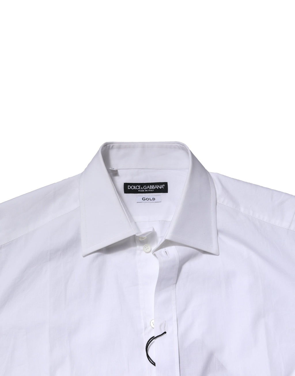 Dolce & Gabbana White Cotton Long Sleeves GOLD Formal Shirt