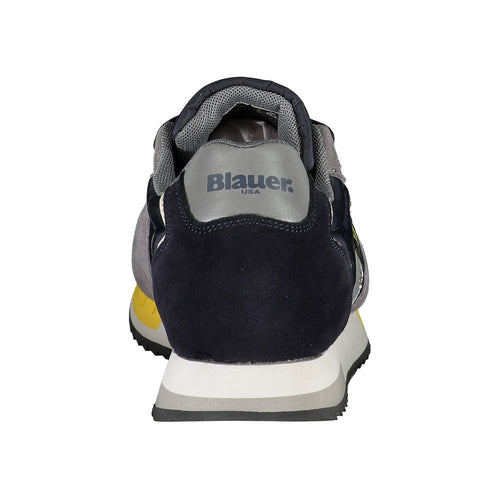 Blue Elevate Your Stride: Blue Contrast Lace-Up Sneakers